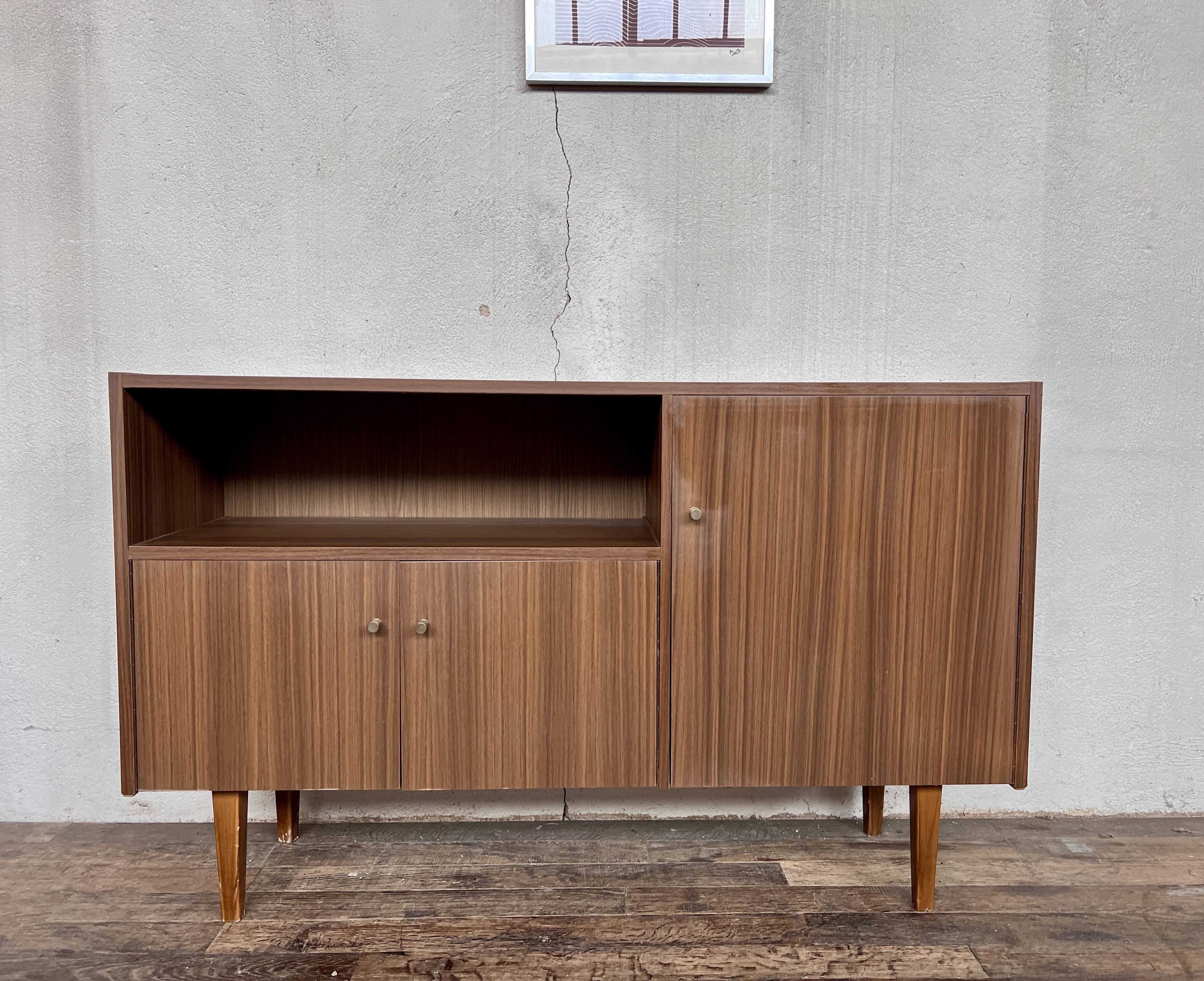 Vintage sideboard, formica spindle feet, 1960