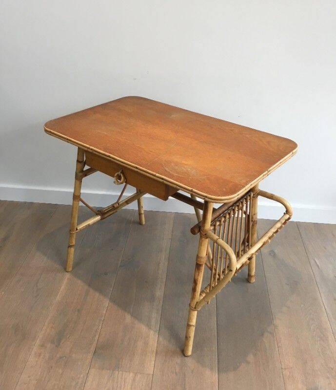 Rattan desk (a small chip on the magazine rack)