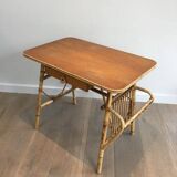 Rattan desk (a small chip on the magazine rack)