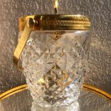 Glass and gilded metal ice bucket