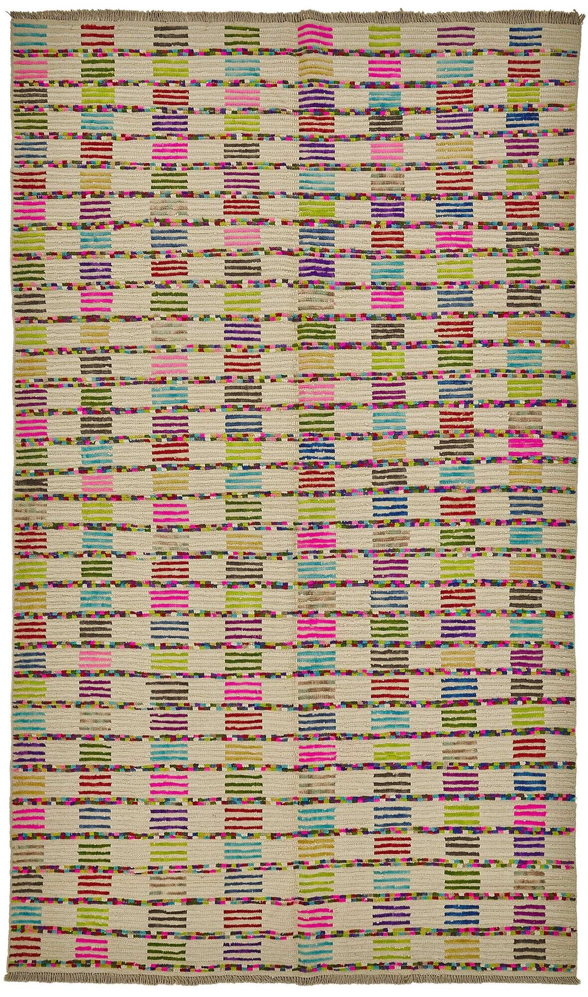 Handwoven Turkish Recycled Boho Rug 215 cm x 348 cm