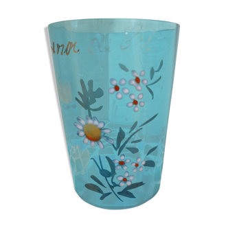 Enamelled glass with daisy décor