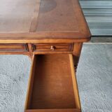 Louis Philippe style center-middle minister's desk in wood and leather