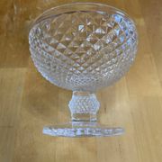 Set of 7 Glass Ice Cream Bowls Diamond Point France Vintage #E076