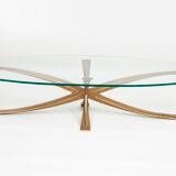 Michel Mangematin bronze coffee table, France 1960s