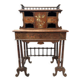 Wooden stepped desk decorated with pyrography, 19th century