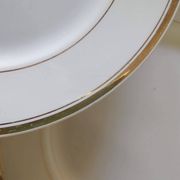 6 Vintage Moulin des Loups Gold-Edged Dinner Plates