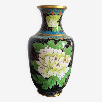 Vase balustre en émail cloisonné, Asie