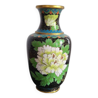 Vase balustre en émail cloisonné, Asie