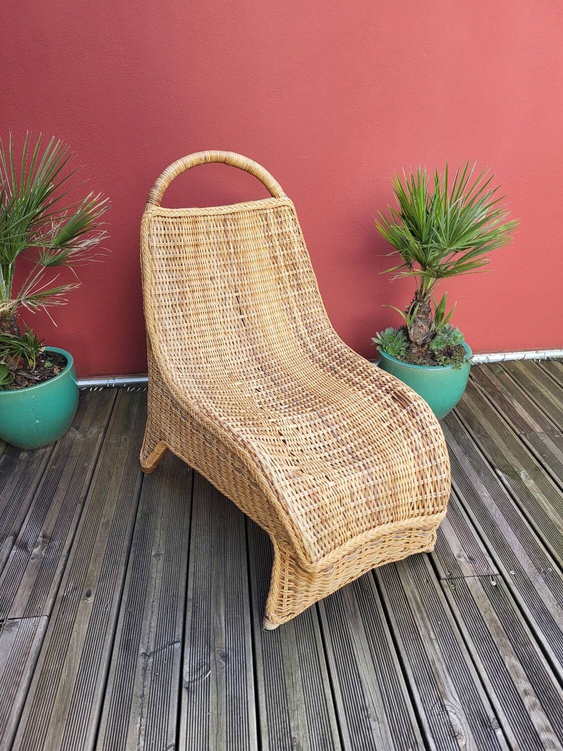 Bamboo and rattan lounge chair