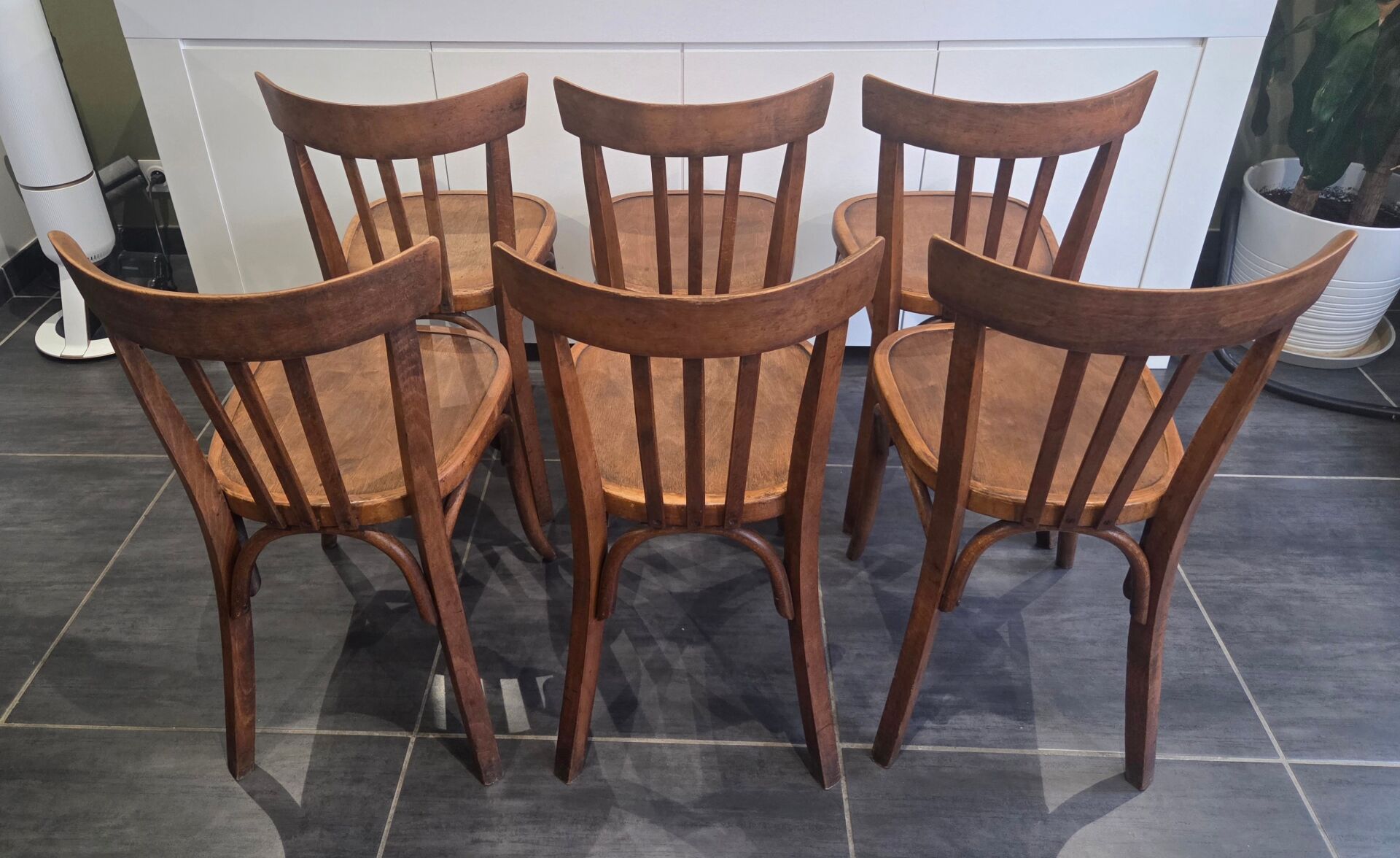 Set of 6 vintage Fischel bistro chairs, 1970s