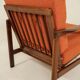Modern long chair terracotta bouclé