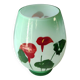 Vase in opaline crystal, red arum flowers. Vintage