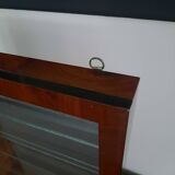 Pair of display cabinets in varnished mahogany