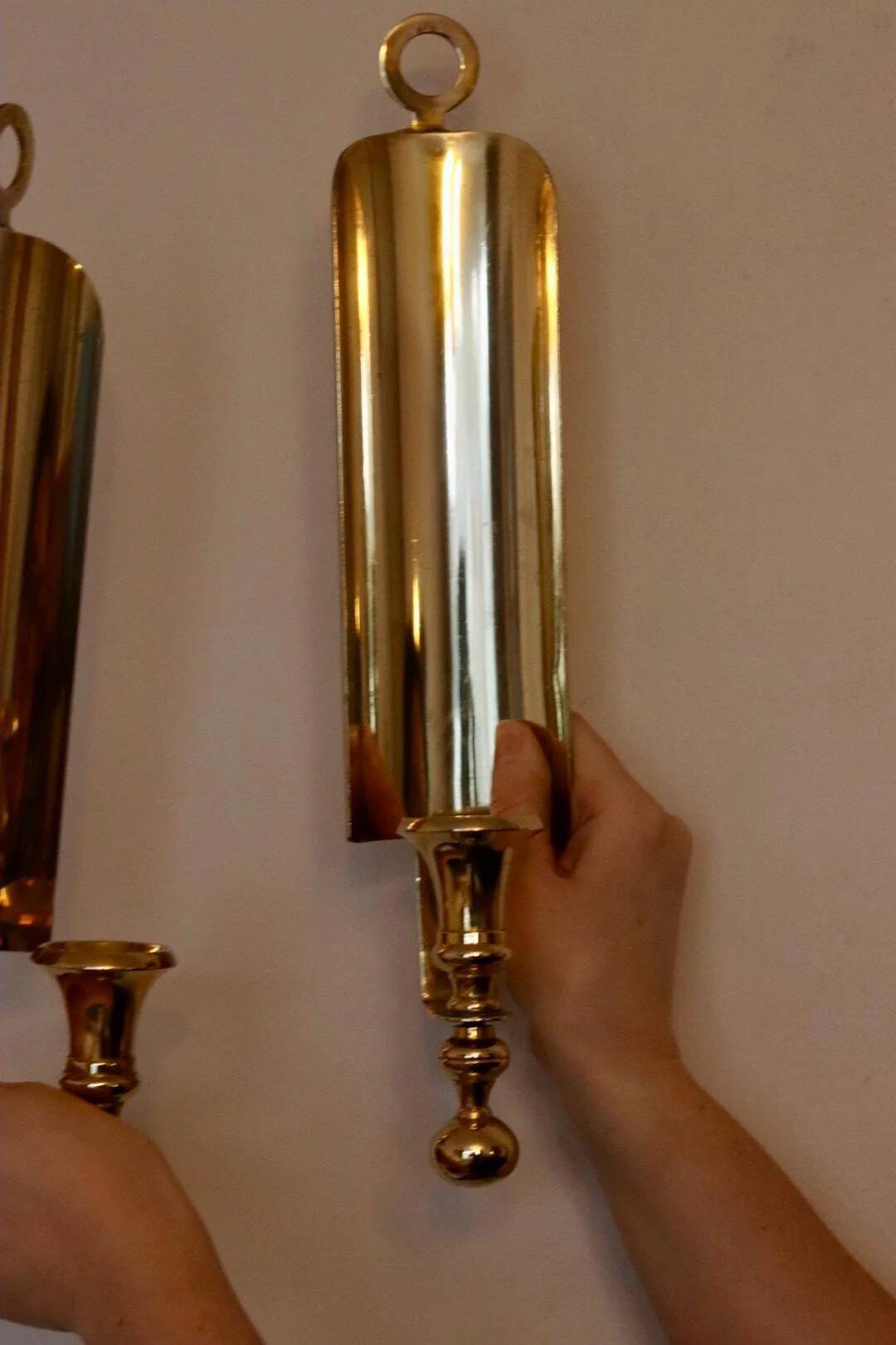 Pair of mid-century Swedish brass sconces