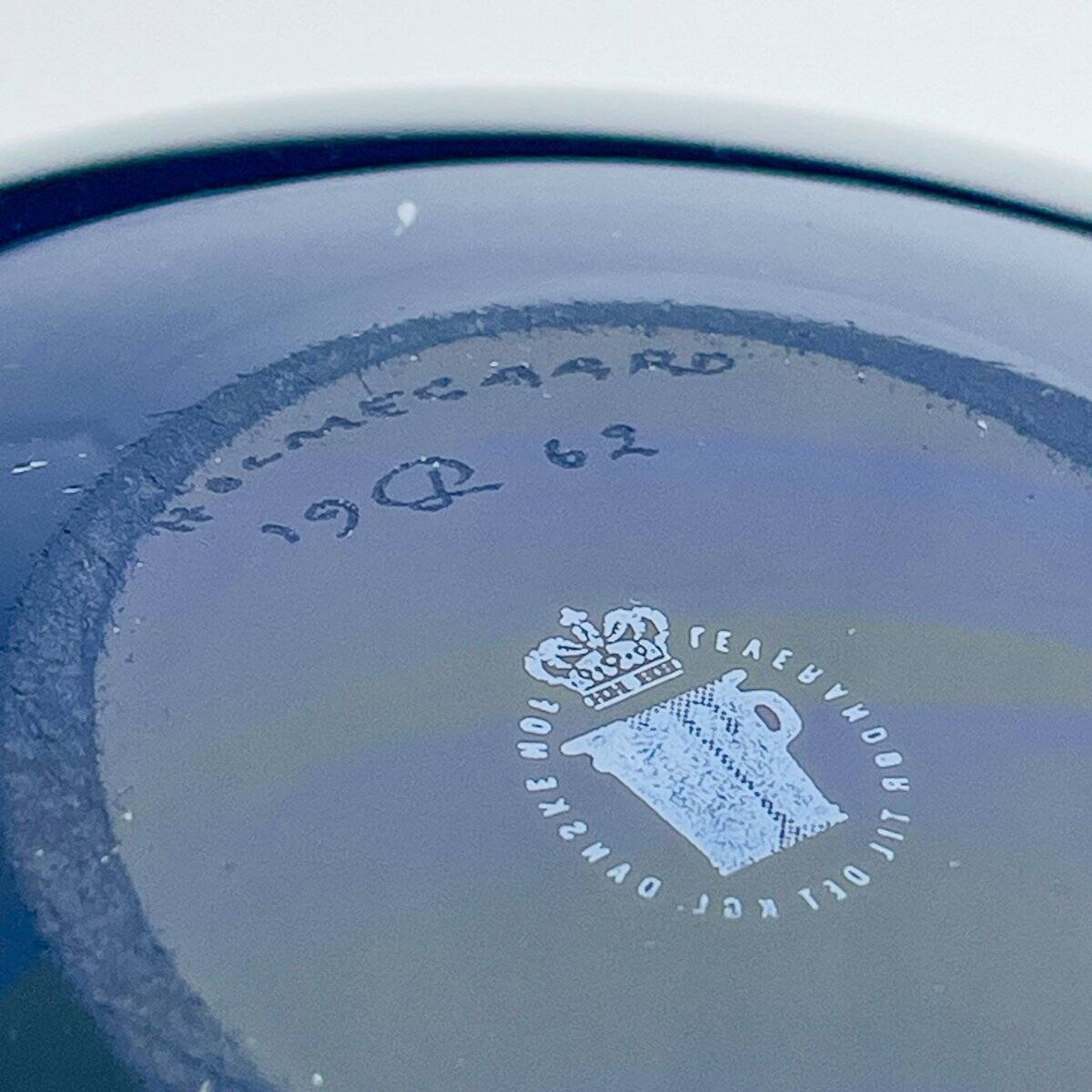 Cendrier en verre bleu par Per Lütken pour Holmegaard, Danemark, 1962