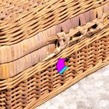 Vintage wicker case suitcase rattan