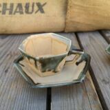 Set of 6 coffee cups with morvan sandstone saucers