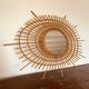 Vintage rattan sun mirror from the 60s, 73x92 cm