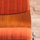Set of 4 vintage chairs with a chrome steel base, teak backrest and seat