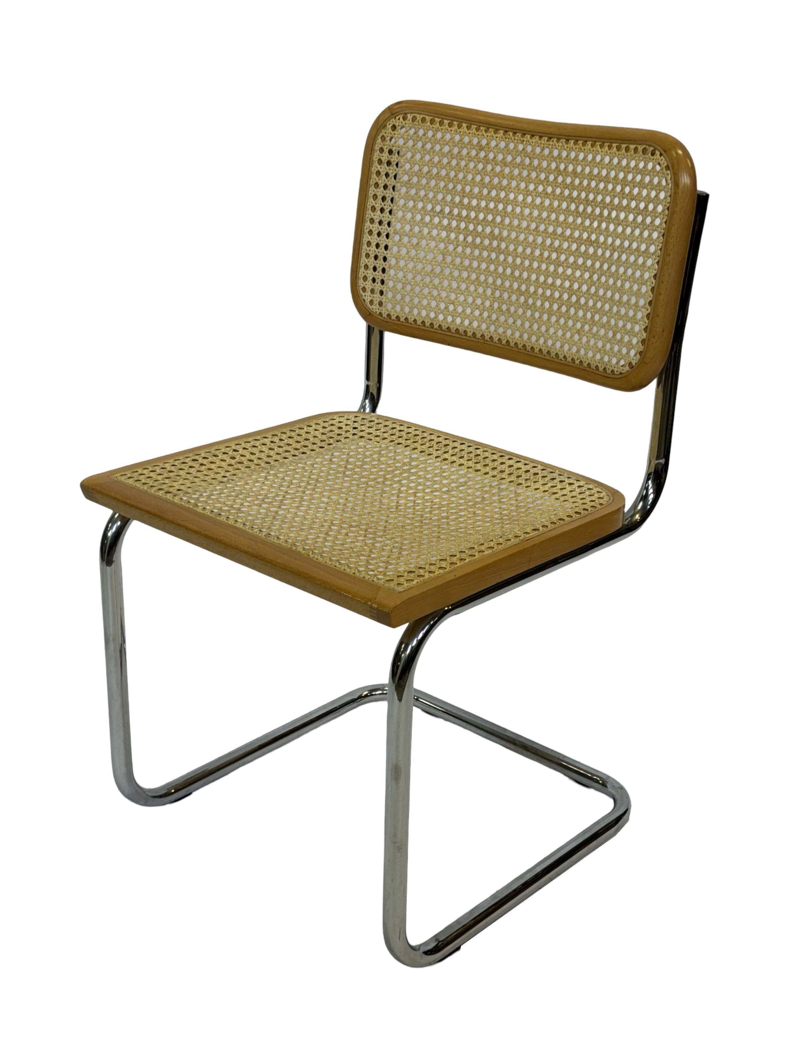 Set of 4 chairs Cesca B32 designed by Marcel Breuer design made in Italy