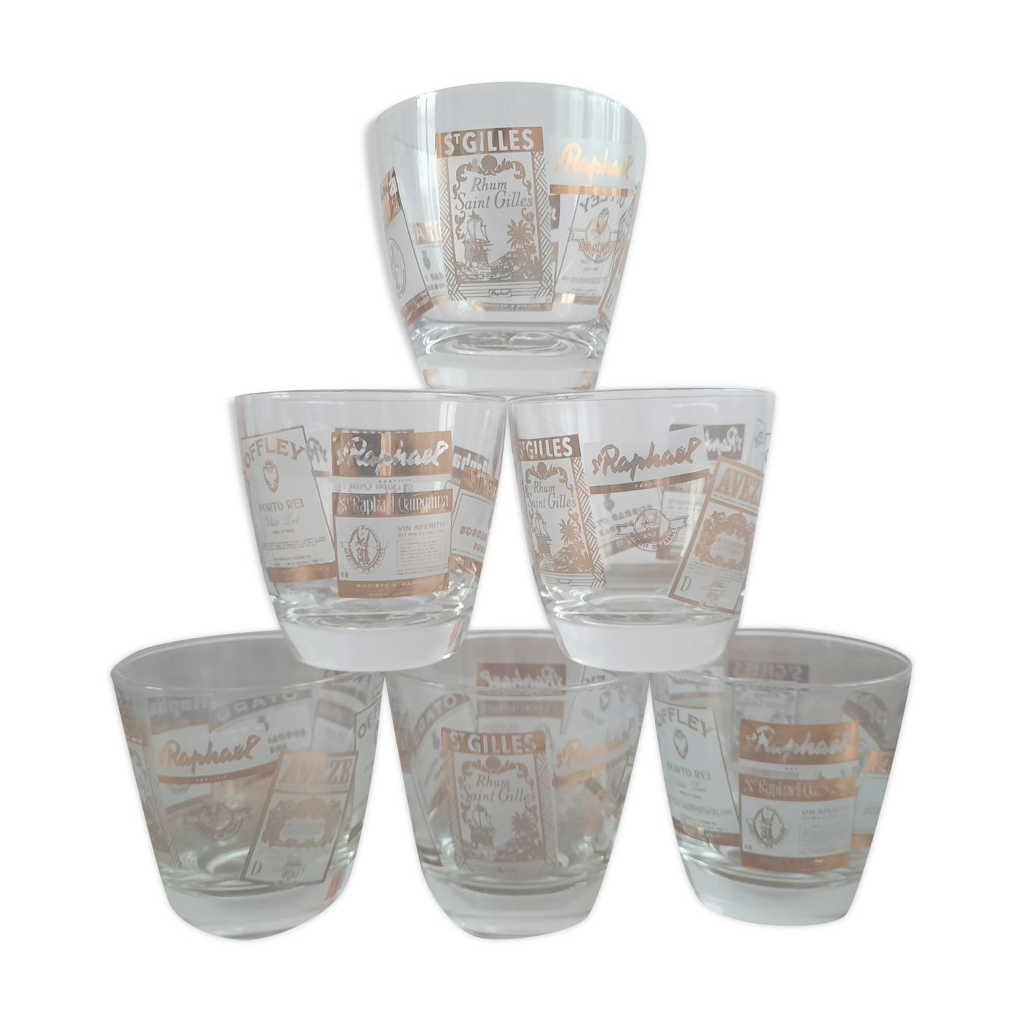 series of 6 st. Raphael club cups from the 70s