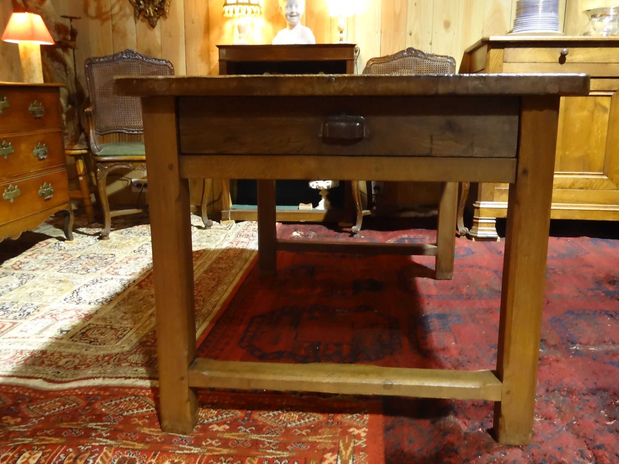 Nineteenth century farmhouse table in natural oak wood 140 x 90 cm
