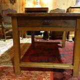 Nineteenth century farmhouse table in natural oak wood 140 x 90 cm