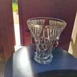 Vase art déco en verre moulé