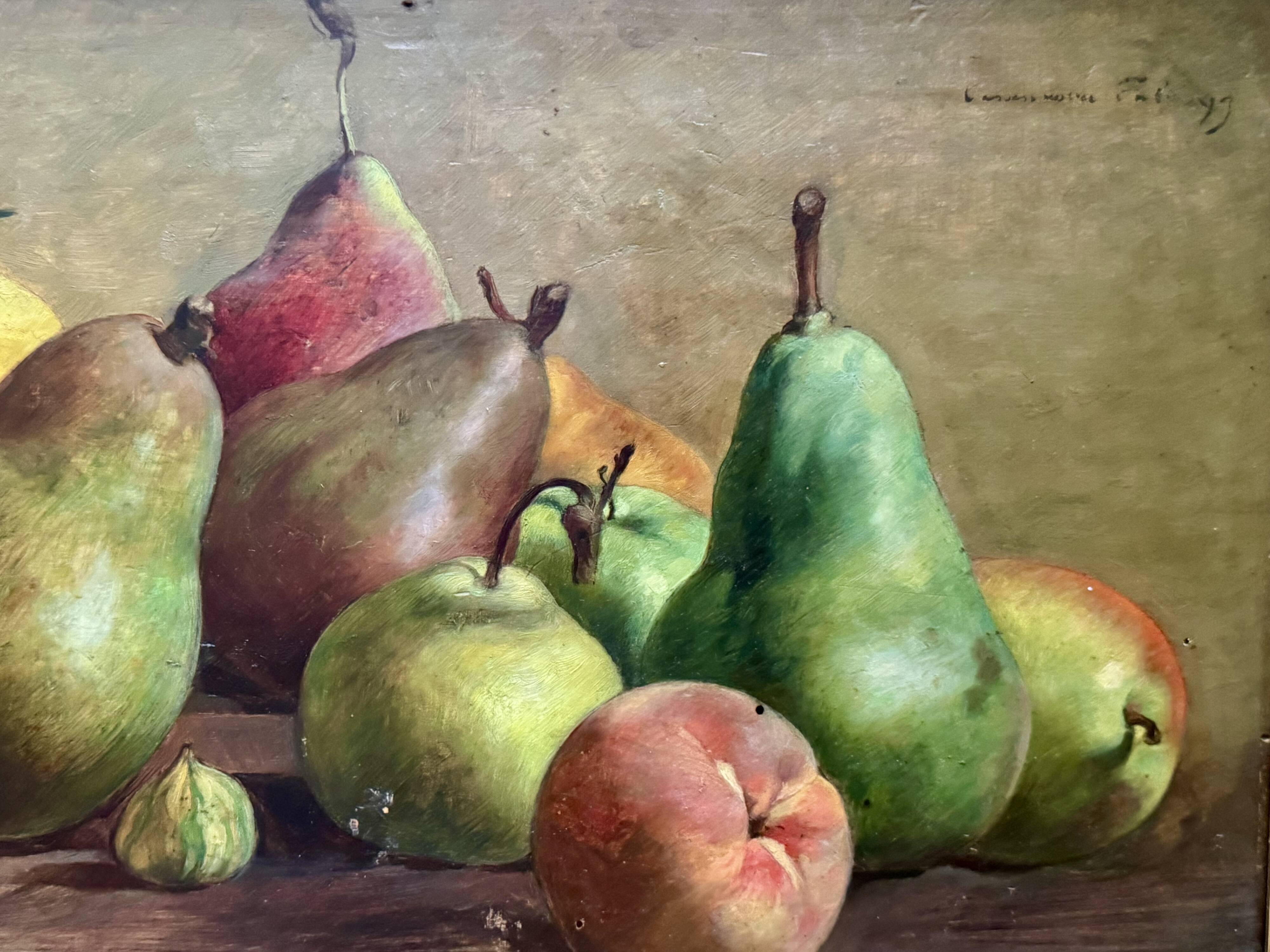 Still life with pears