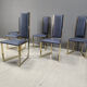 Vintage brass dining chairs set of 6 - 1970s