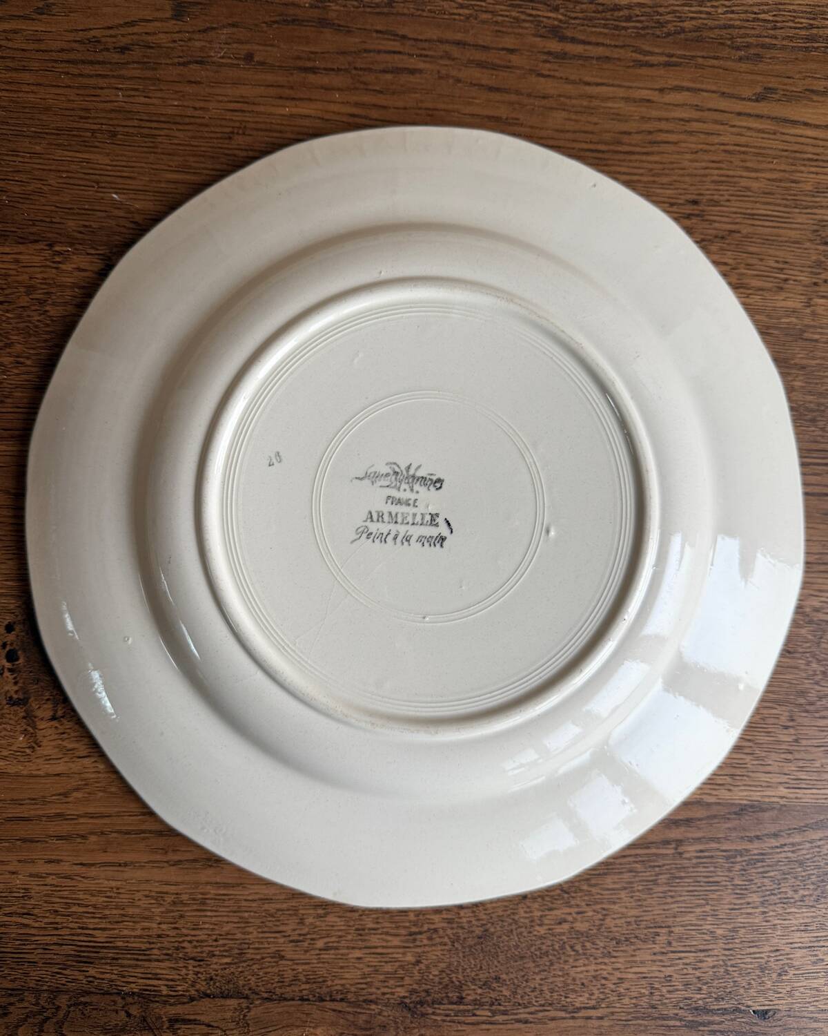 Large round dish Sarreguemines Armelle