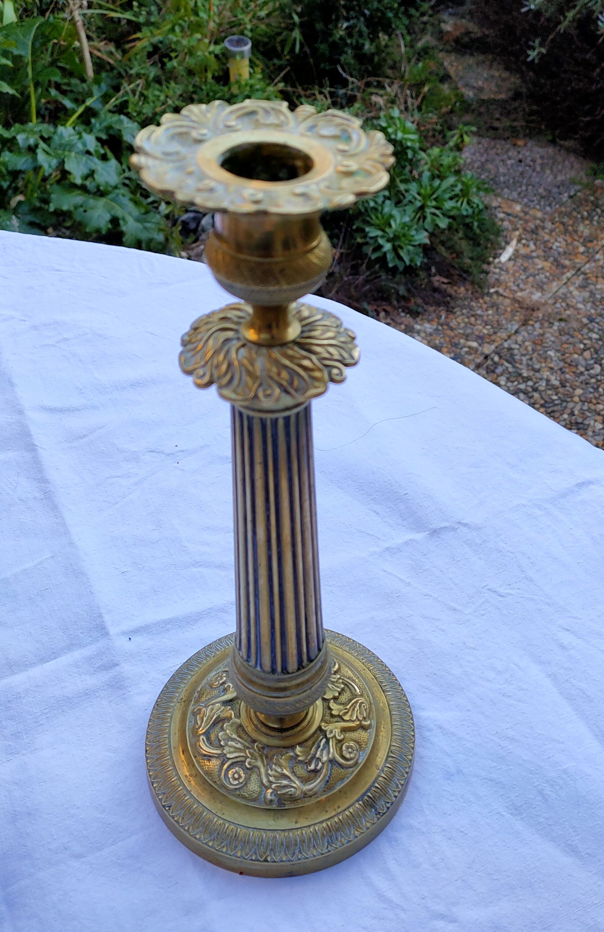 Old brass candle holders