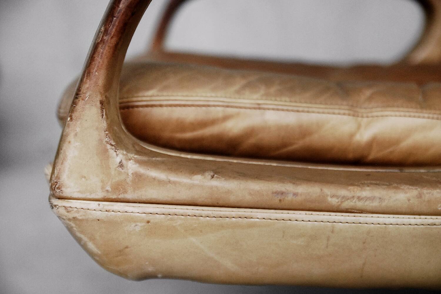 Vintage Mid-Century German Modern Leather Swivel Chairs by Carl Straub