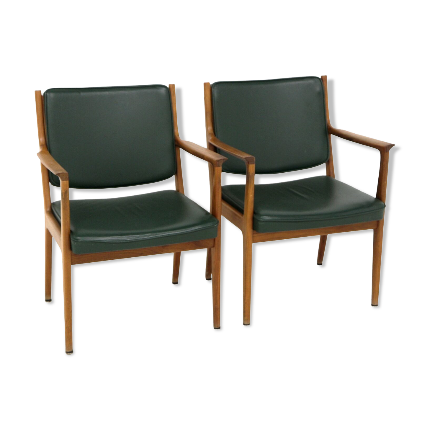 Set of 2 leather armchairs, Karl Erik Ekselius, Sweden, 1960