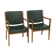 Set de 2 fauteuils en cuir, Karl Erik Ekselius, Suède, 1960