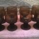 Set of eight glasses bulled on vintage foot