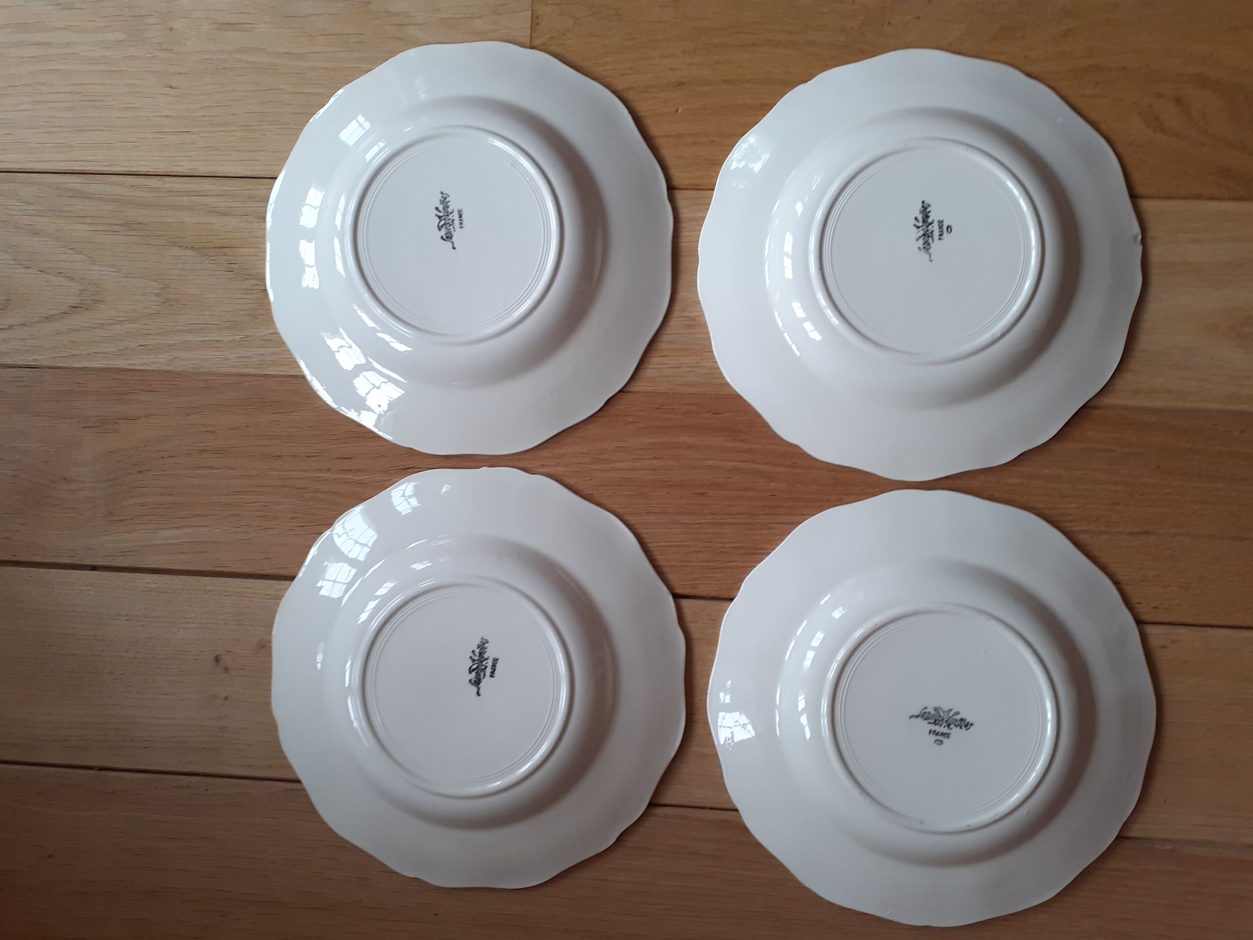Set of 4 plates Sarreguemines golden stars