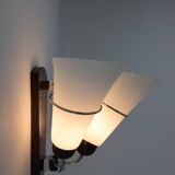 Pair of Minimalist Czechoslovakian Crystal Wall Lamps, 1970s