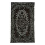 Overdyed Wool Vintage Handmade Carved Rug 173 cm x 290 cm