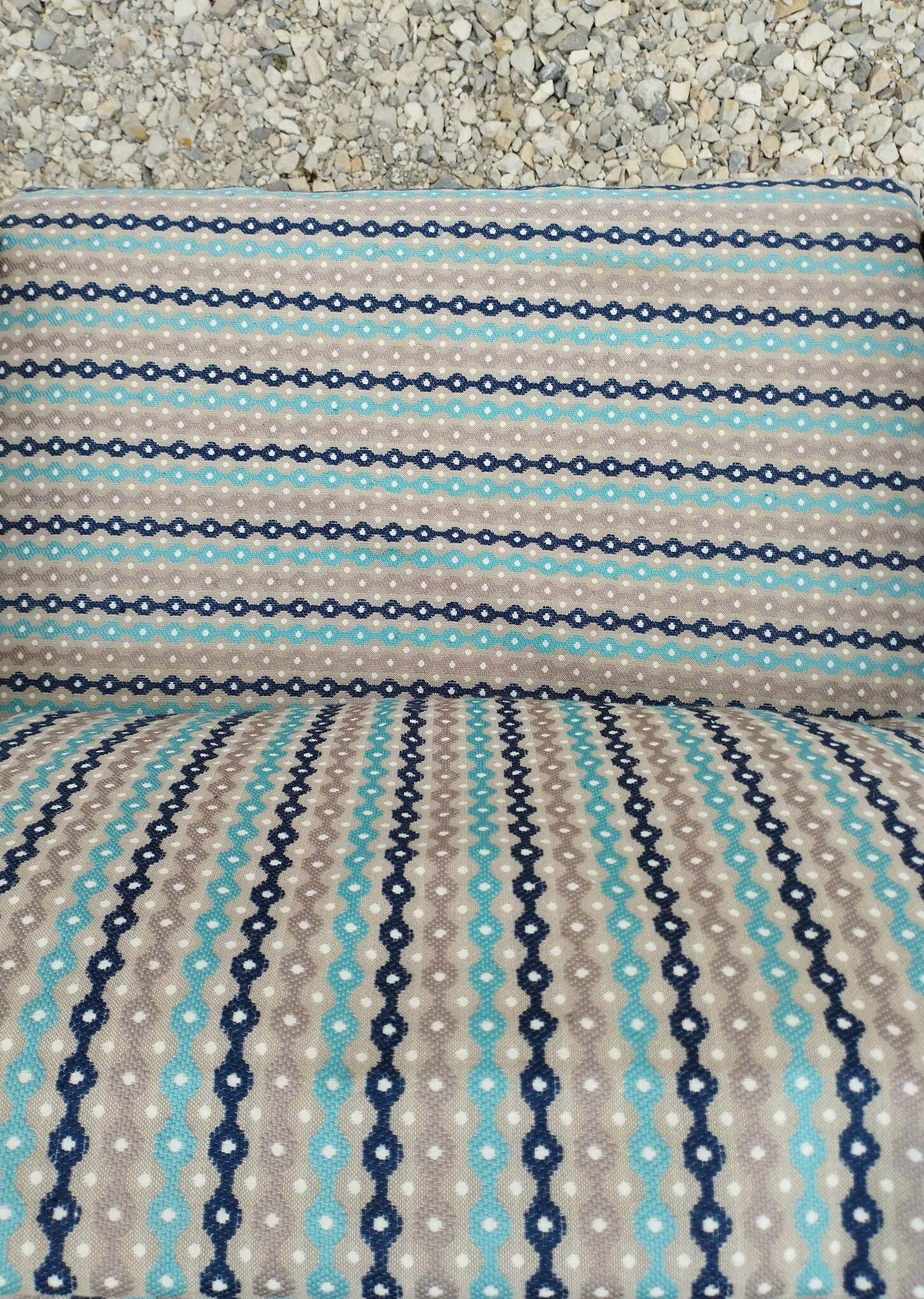 Pair of glacier blue rattan armchairs French Riviera vintage ép