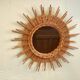 Large vintage mirror in rattan 60s bamboo wicker