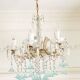 Marie-Thérèse chandelier in crystal and blue Murano glass