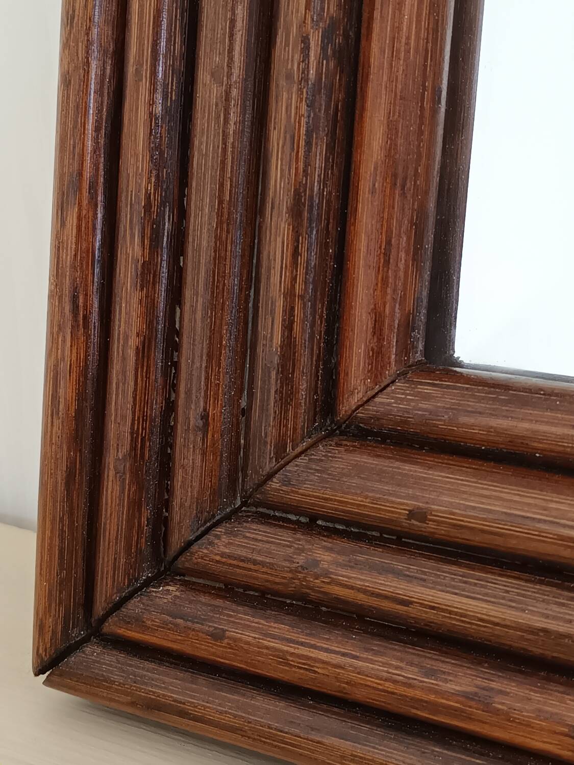 Vintage Bamboo Beveled Mirror