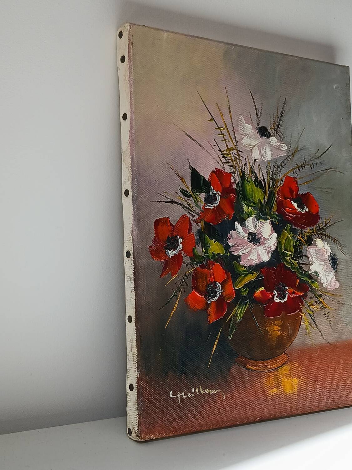 Painting bouquet of anemone flowers