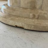Midcentury Round tessellated stone and brass diningtable