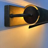 Modernist solid brass wall light, France 1940
