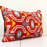 Ikat velvet pillow cover