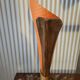 Vintage flame table lamp in palm wood, 1980s