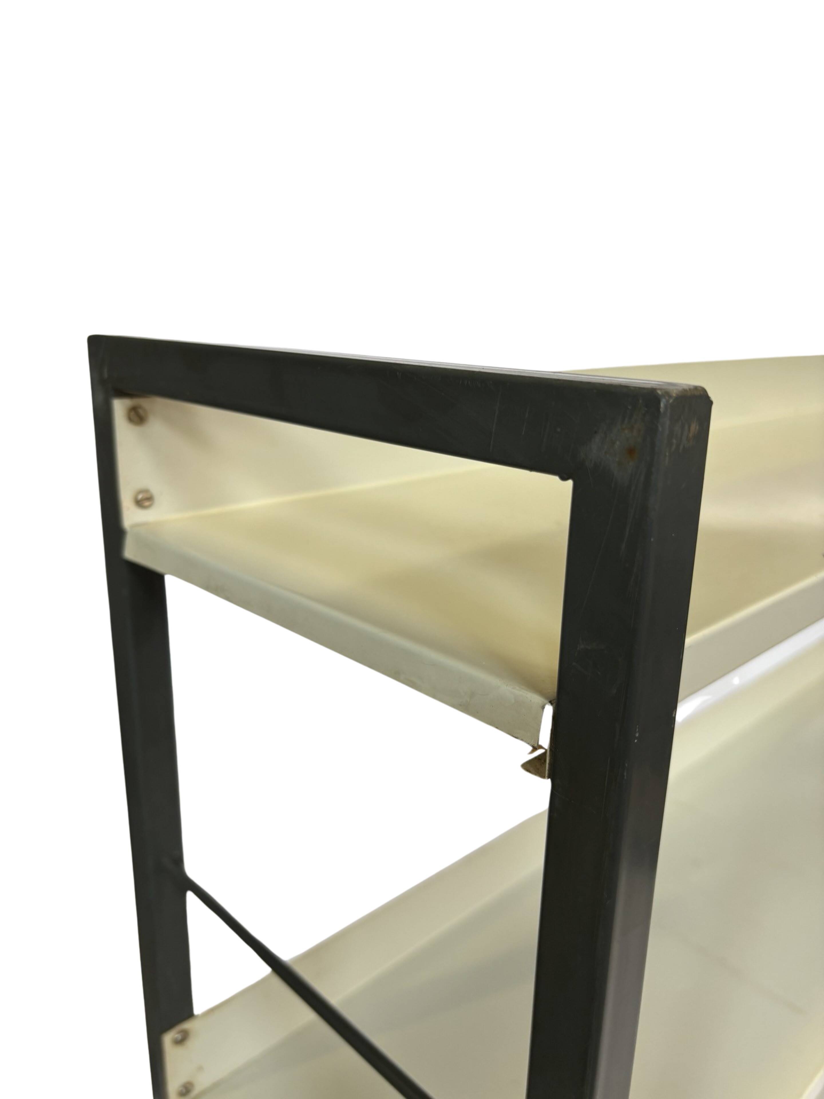 Free stanting Tomado shelving unit in metal and gray - 1960s Dutch Design